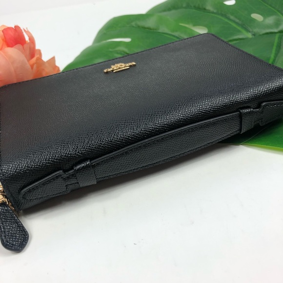 Coach travel wallet double zipped clutch black - Picture 3 of 8